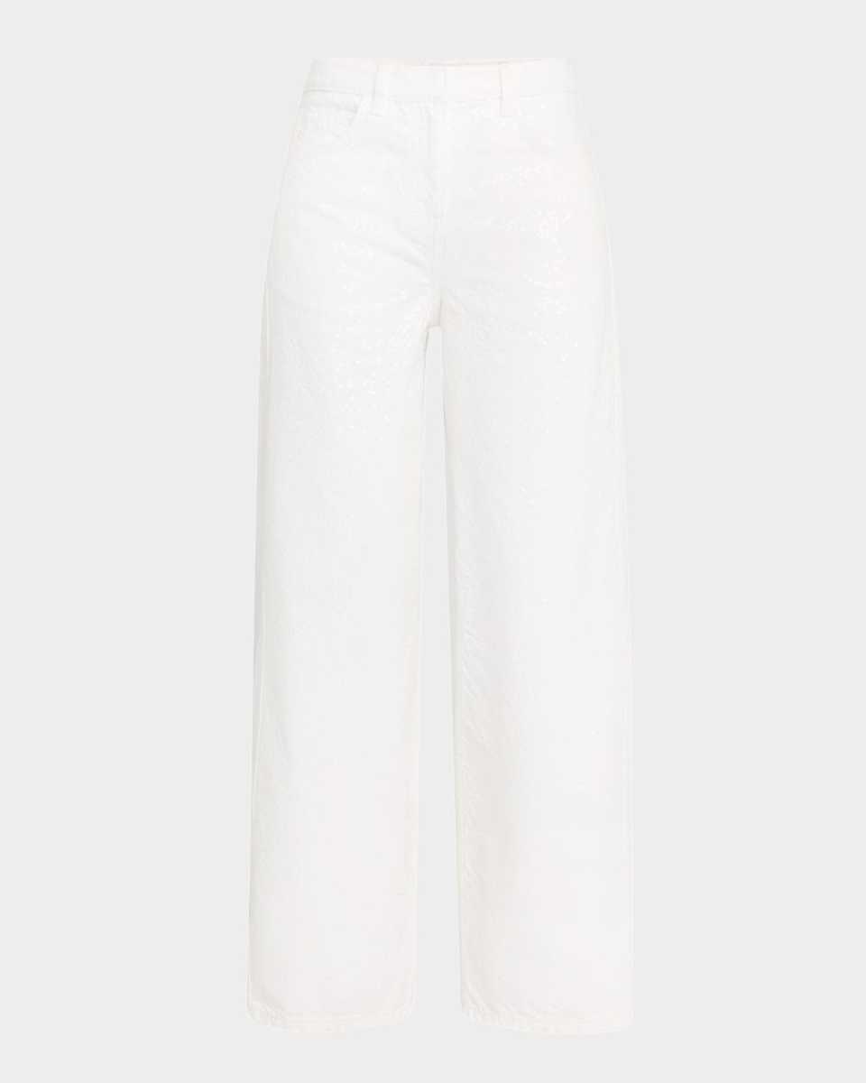 Mana Sequined Wide-Leg Jeans